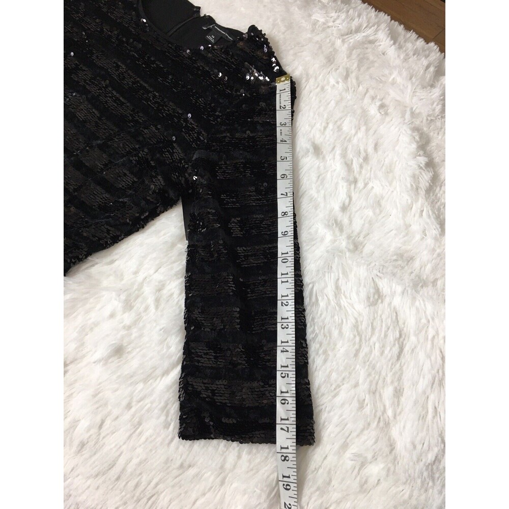 INC Sequin Mini Dress  Size XS Black Women's 3/4 Sleeve Sheath Evening Party - Picture 8 of 12